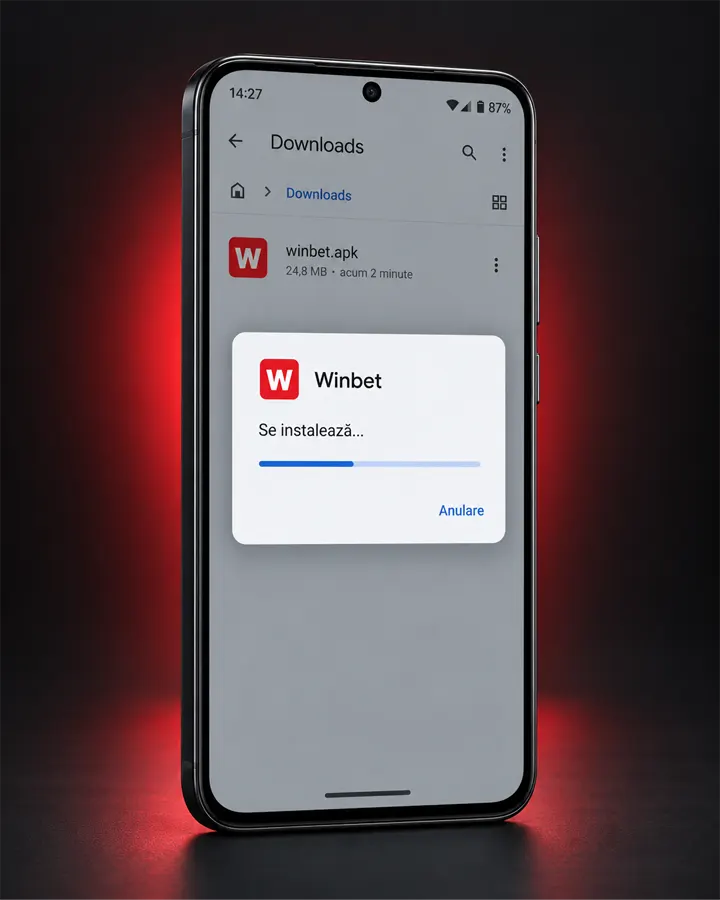 Instalarea fișierului APK Winbet pe un telefon Android