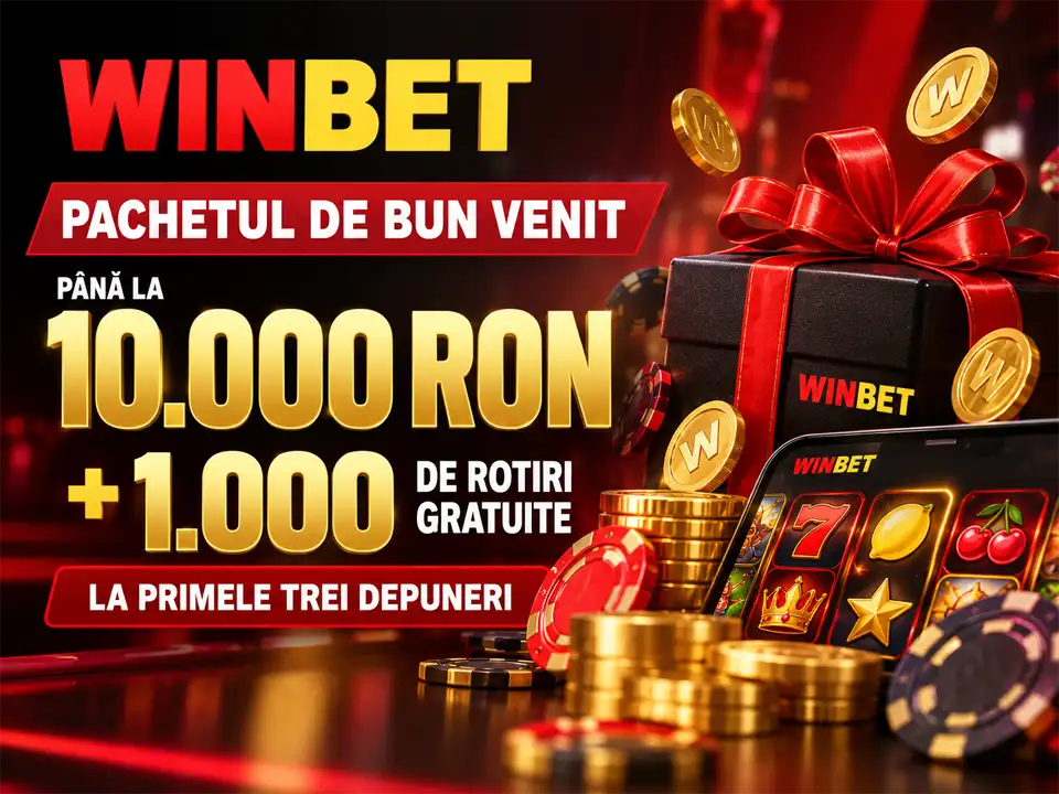 Pachetul de bun venit Winbet: până la 10.000 RON și 1.000 de rotiri gratuite la primele trei depuneri