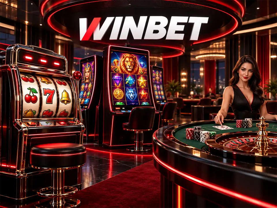 Lobby-ul Winbet Casino cu păcănele clasice, sloturi video și mese live