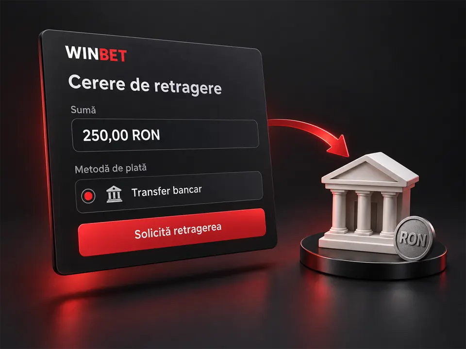 Cerere de retragere Winbet, cu suma în lei și metoda de plată aleasă