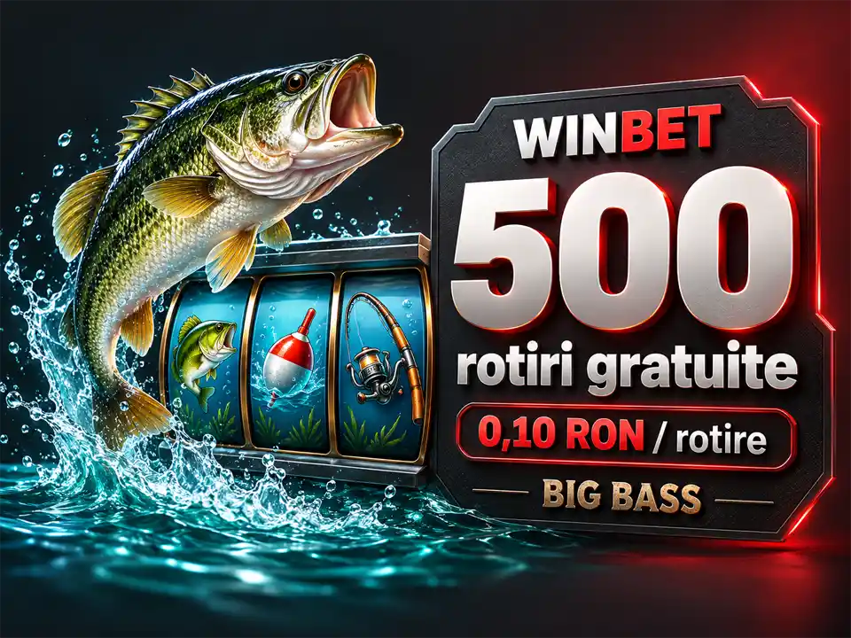 Oferta Winbet de 500 de rotiri gratuite a câte 0,10 RON pe sloturile Big Bass