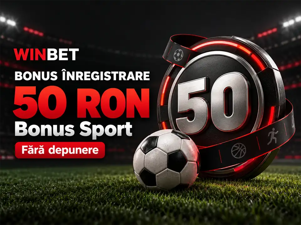 Promoția Winbet BONUS ÎNREGISTRARE: 50 RON Bonus Sport fără depunere